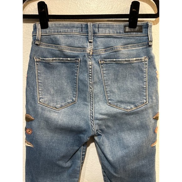 Abercrombie & Fitch Simone High Rise Ankle 27W Floral Embroidered Denim Jeans - Picture 6 of 15